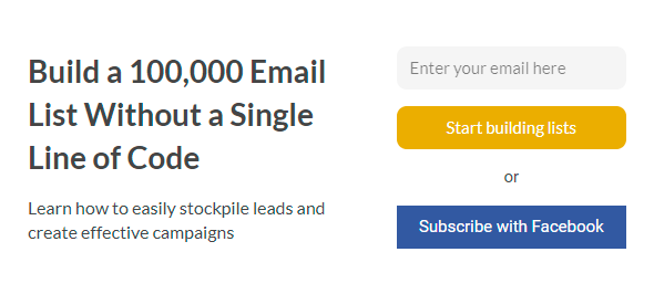Convertful social signup widget example