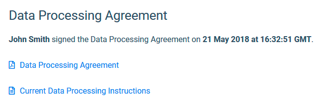 Convertful site settings - signed DPA preview