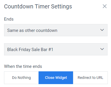 Countdown Timer Settings