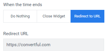 Convertful elements - countdown timer redirect