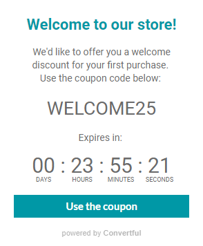 Welcome Discount With Timer