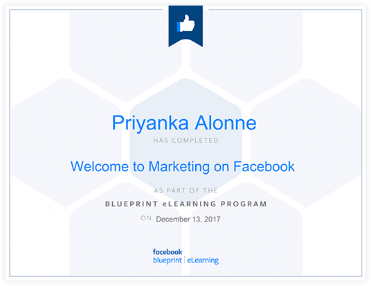 Facebook blueprint certificate