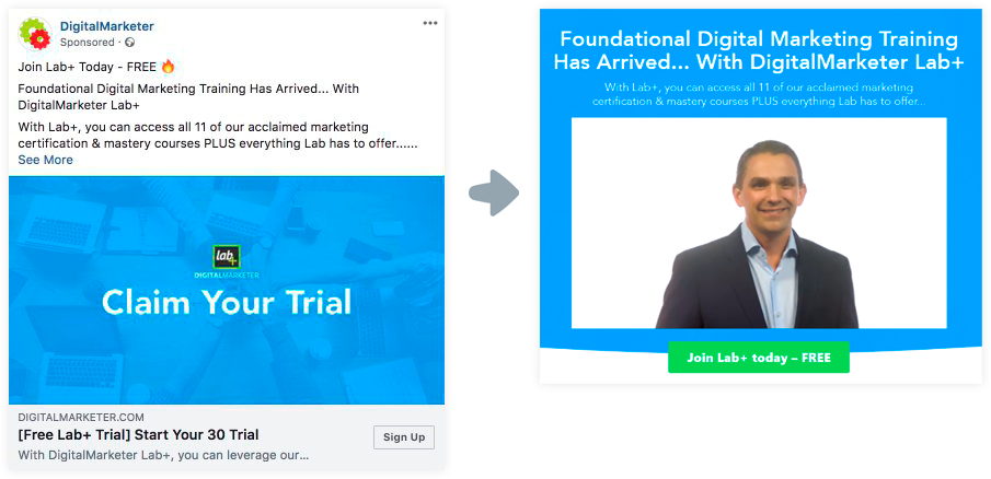 Facebook ad digital marketer example