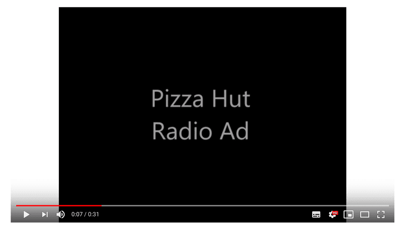 Pizza Hut Radio Ad