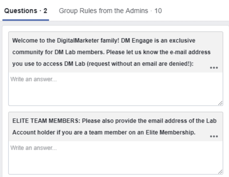 To enter a closed Facebook group, a new member must provide a valid email address for verification