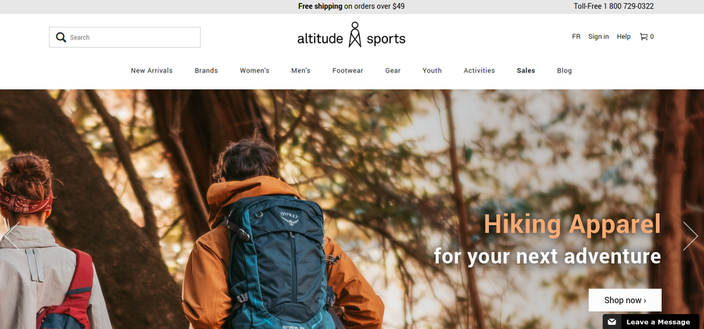 shopify store altitude sports