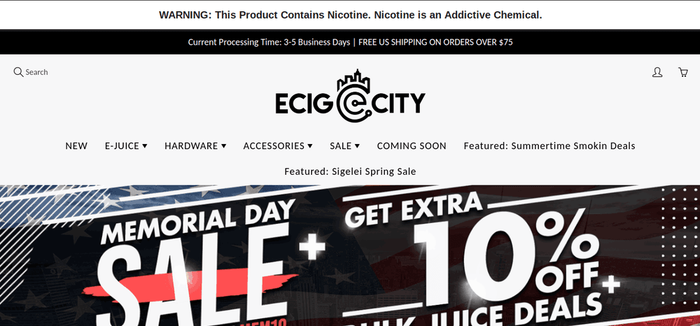 shopify store eCig-City