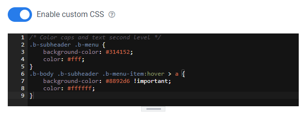 enable custom css