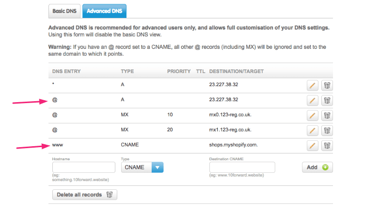 how to set up shopify domain 