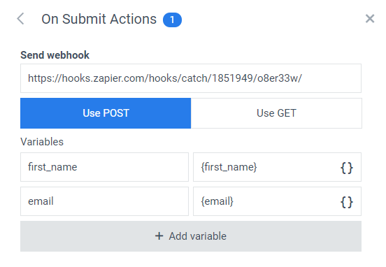 On Submit Actions