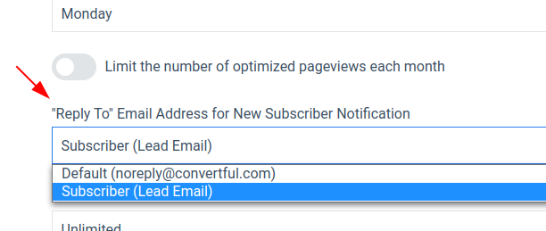 Reply To Setting for Lead Email Notification