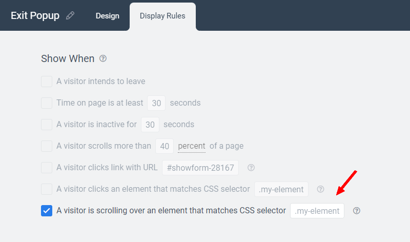 Scrolling Over Element