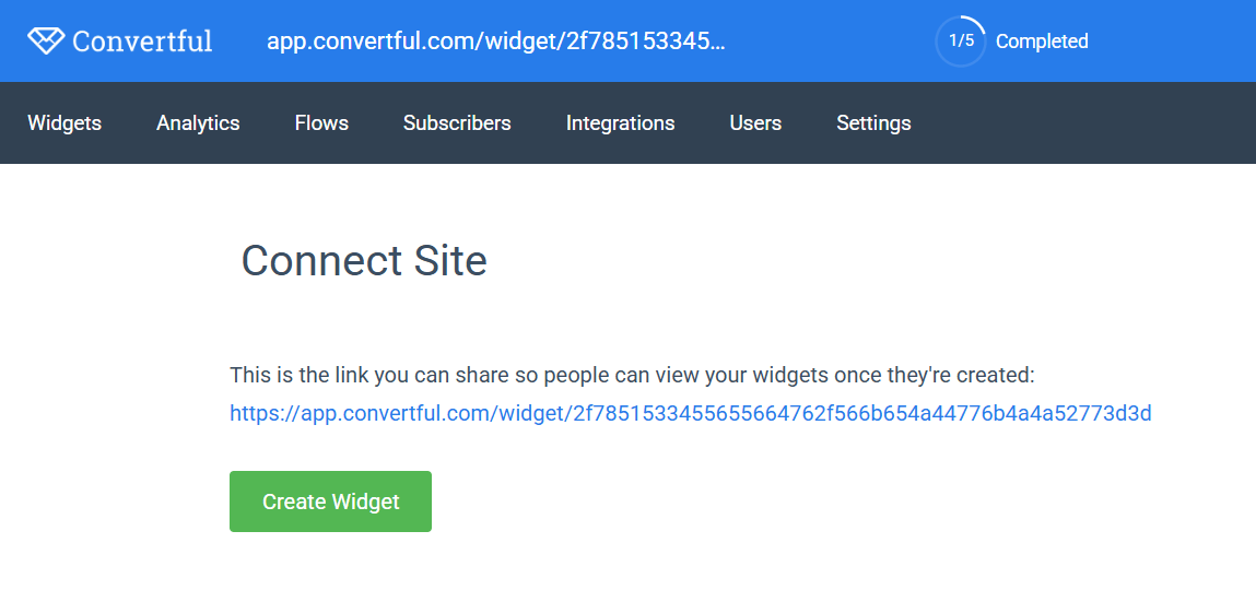 Host Widget Share URL