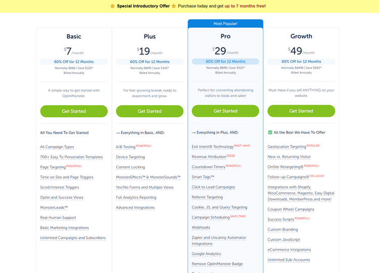 OptinMonster Pricing