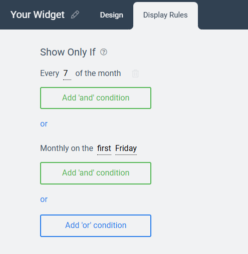 New Show Only If Rules