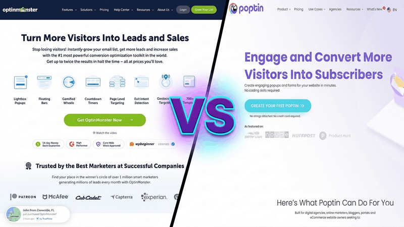 OptinMonster vs Poptin