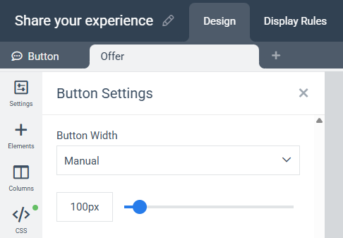 Button Width